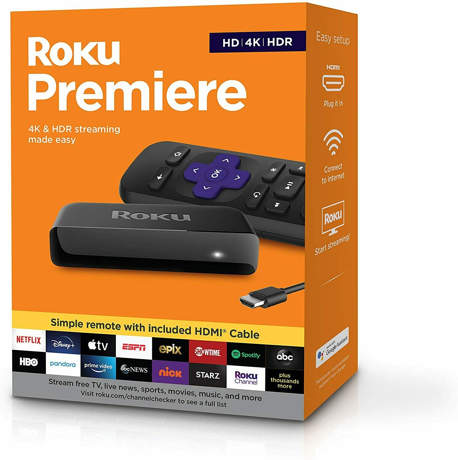Newest Roku Premiere 3920r Hd/4k/hdr Streaming Media Player,latest Version!