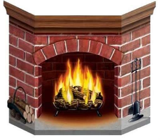 Brick Cardboard Stand-up Fireplace