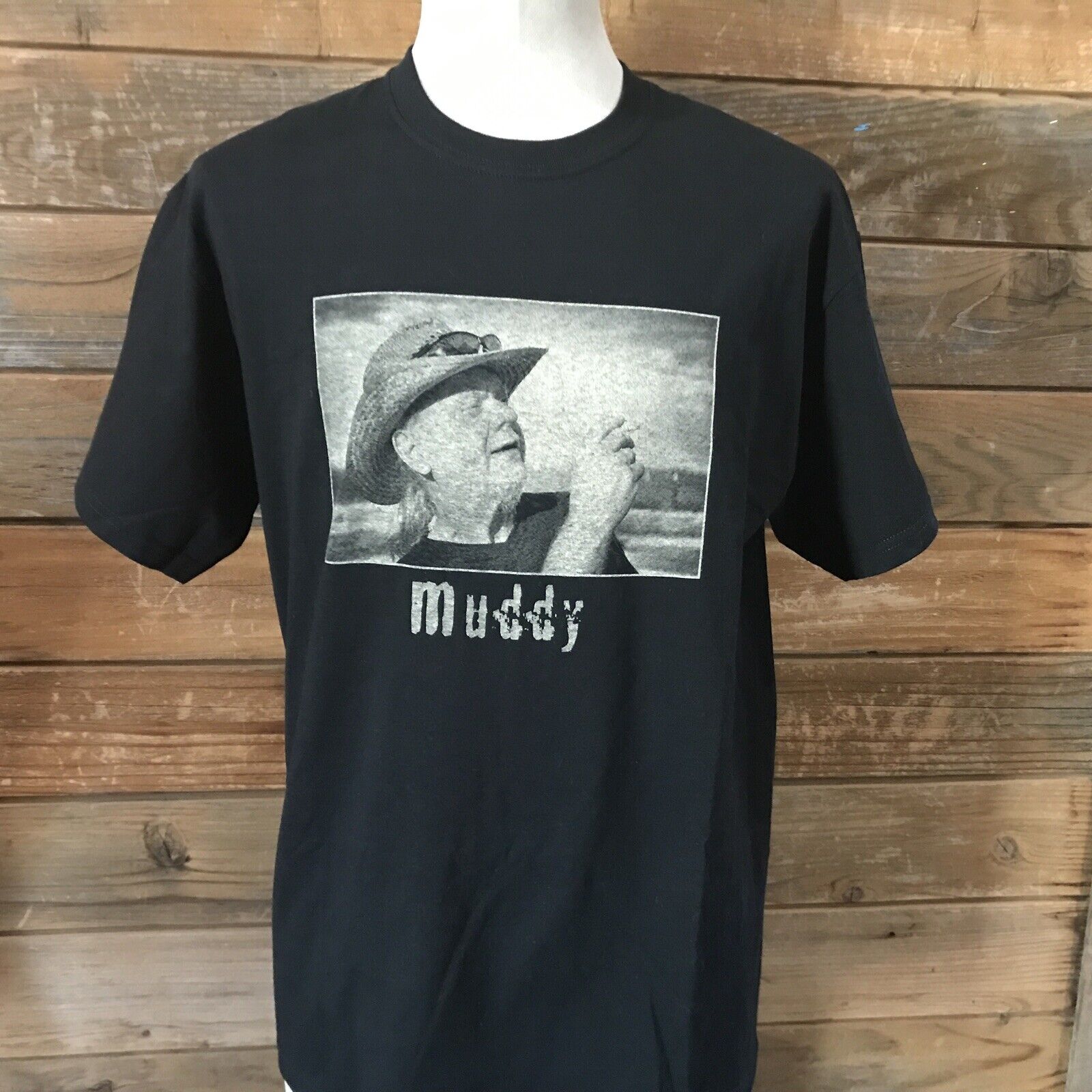 Rare Johnny Winter- Blues Guitarist Photo Image Muddy T-shirt New Men's Large