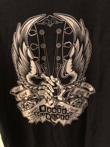 House Of Blue’s Orlando Live Music  Guitar Men’s  Large Preowned T Shirt A1