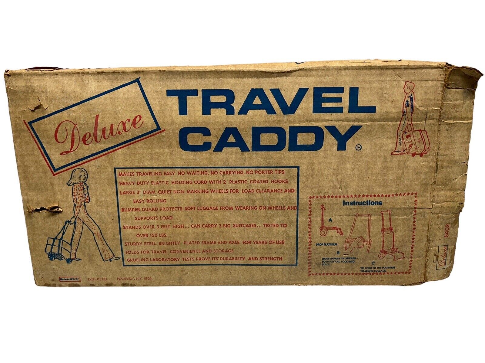 Vintage Travel Caddy Folding Luggage Hand Cart Collapsible Portable Rolling