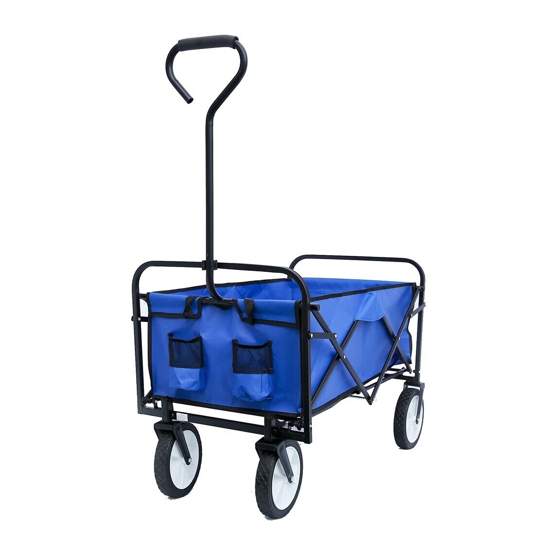 New 8inch Foldable Outdoor Multifunctional Shopping Cart Luggage Trolley Blue