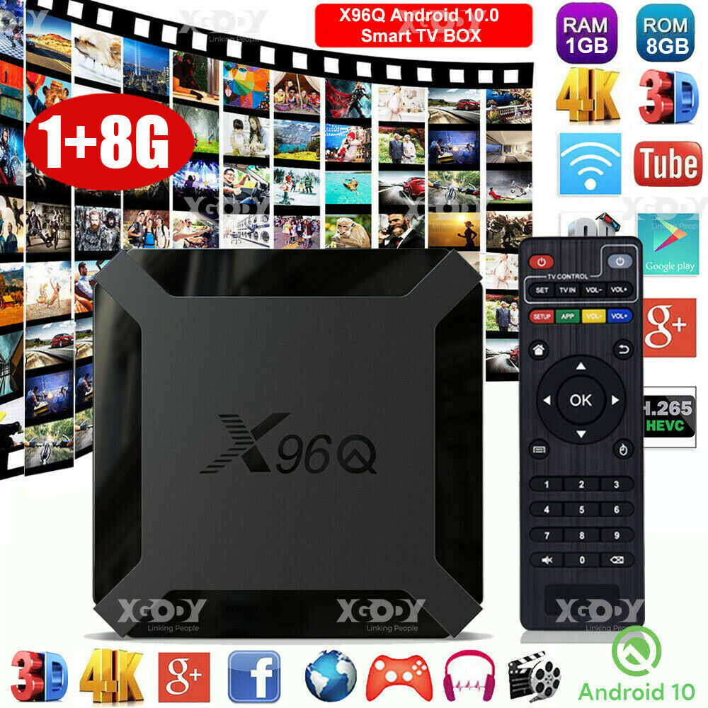 Android 10.0 1+8g Tv Box Quad Core Wifi Media Player 4k 3d Movie Allwinner H313